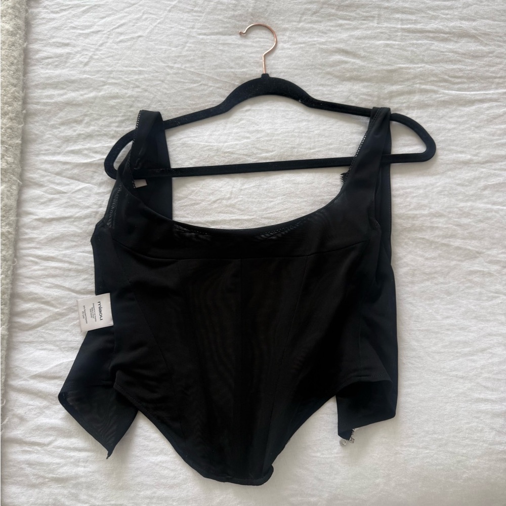 Miaou Black Mesh Bodysuit